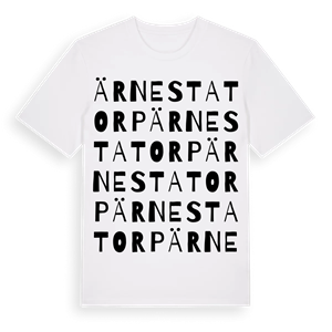 Ärnestatorp ordlek t-shirt – ekologisk bomull t-shirt från Pinshirt