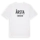 White t-shirt med Årsta i Sverige t-shirt