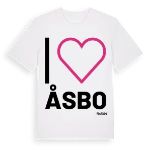Jag älskar Åsbo t-shirt stort tryck – ekologisk bomull t-shirt från Pinshirt