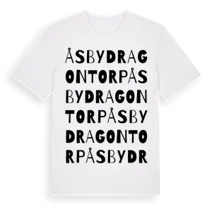 Åsby Dragontorp ordlek t-shirt – ekologisk bomull t-shirt från Pinshirt