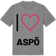 Mid Heather Gray t-shirt med Jag älskar Aspö t-shirt stort tryck