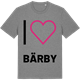 Mid Heather Gray t-shirt med Jag älskar Bärby t-shirt stort tryck