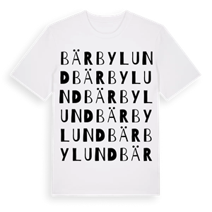 Bärbylund ordlek t-shirt – ekologisk bomull t-shirt från Pinshirt