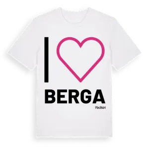 Jag älskar Berga t-shirt stort tryck – ekologisk bomull t-shirt från Pinshirt