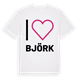White t-shirt med Jag älskar Björk t-shirt stort tryck