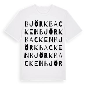Björkbacken ordlek t-shirt – ekologisk bomull t-shirt från Pinshirt