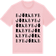Pink Cotton t-shirt med Björkby ordlek t-shirt