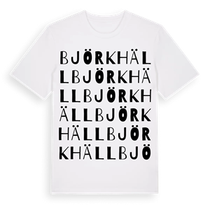 Björkhäll ordlek t-shirt – ekologisk bomull t-shirt från Pinshirt