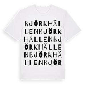 Björkhällen ordlek t-shirt – ekologisk bomull t-shirt från Pinshirt