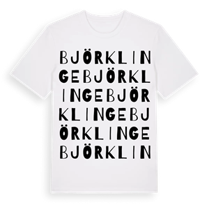 Björklinge ordlek t-shirt – ekologisk bomull t-shirt från Pinshirt