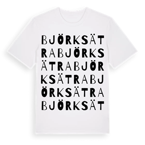Björksätra ordlek t-shirt – ekologisk bomull t-shirt från Pinshirt