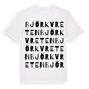 Björkvreten ordlek t-shirt – ekologisk bomull t-shirt från Pinshirt
