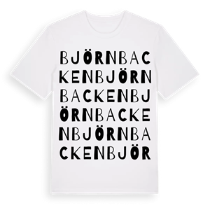 Björnbacken ordlek t-shirt – ekologisk bomull t-shirt från Pinshirt