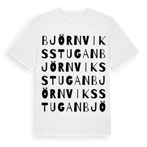 Björnviksstugan ordlek t-shirt – ekologisk bomull t-shirt från Pinshirt