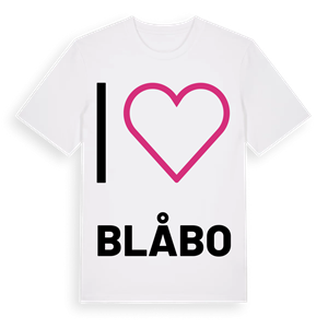 Jag älskar Blåbo t-shirt stort tryck – ekologisk bomull t-shirt från Pinshirt