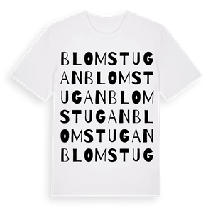 Blomstugan ordlek t-shirt – ekologisk bomull t-shirt från Pinshirt