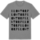 Mid Heather Gray t-shirt med Blomtorp ordlek t-shirt