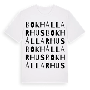 Bokhållarhus ordlek t-shirt – ekologisk bomull t-shirt från Pinshirt