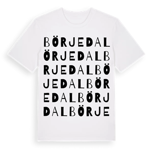 Börjedal ordlek t-shirt – ekologisk bomull t-shirt från Pinshirt
