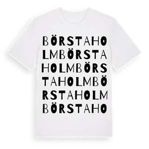 Börstaholm ordlek t-shirt – ekologisk bomull t-shirt från Pinshirt