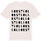 Vintage White t-shirt med Borstbol ordlek t-shirt