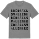 Mid Heather Gray t-shirt med Bredbäcksvallen ordlek t-shirt