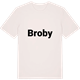 Vintage White t-shirt med Broby fetstil t-shirt