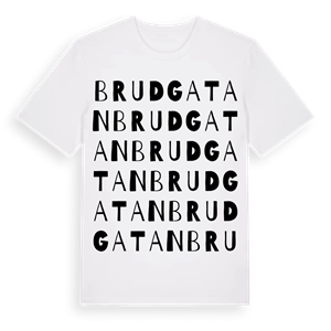 Brudgatan ordlek t-shirt – ekologisk bomull t-shirt från Pinshirt