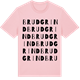 Pink Cotton t-shirt med Brudgrind ordlek t-shirt