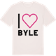 Vintage White t-shirt med Jag älskar Byle t-shirt stort tryck