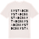 Vintage White t-shirt med Bystaden ordlek t-shirt