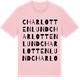 Pink Cotton t-shirt med Charlottenlund ordlek t-shirt