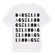 White t-shirt med Dagselbo ordlek t-shirt