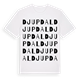 White t-shirt med Djupdal ordlek t-shirt