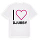White t-shirt med Jag älskar Djurby t-shirt stort tryck