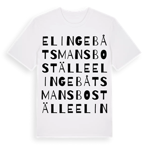 Elinge båtsmansboställe ordlek t-shirt – ekologisk bomull t-shirt från Pinshirt