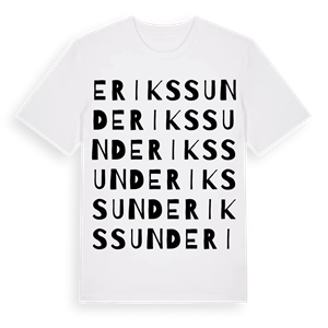 Erikssund ordlek t-shirt – ekologisk bomull t-shirt från Pinshirt