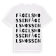 White t-shirt med Fågelsmossen ordlek t-shirt