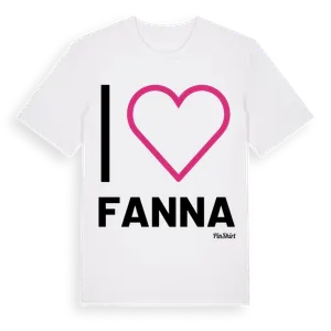 Jag älskar Fanna t-shirt stort tryck – ekologisk bomull t-shirt från Pinshirt