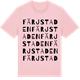 Pink Cotton t-shirt med Färjstaden ordlek t-shirt