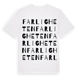Farligheten ordlek t-shirt – ekologisk bomull t-shirt från Pinshirt