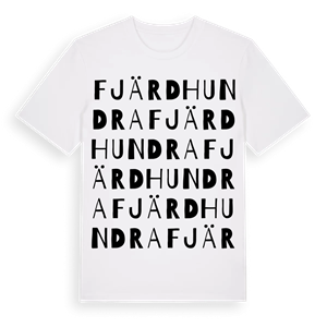 Fjärdhundra ordlek t-shirt – ekologisk bomull t-shirt från Pinshirt