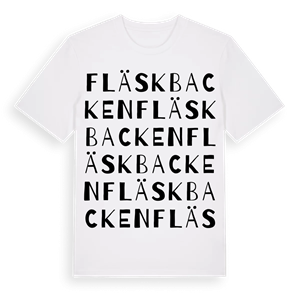 Fläskbacken ordlek t-shirt – ekologisk bomull t-shirt från Pinshirt