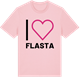 Pink Cotton t-shirt med Jag älskar Flasta t-shirt stort tryck