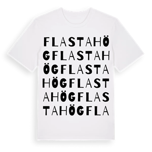 Flastahög ordlek t-shirt – ekologisk bomull t-shirt från Pinshirt