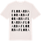Vintage White t-shirt med Florarna ordlek t-shirt
