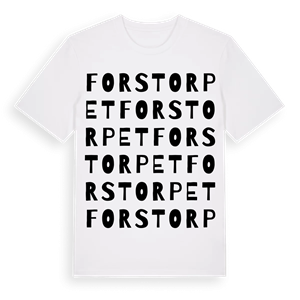Forstorpet ordlek t-shirt – ekologisk bomull t-shirt från Pinshirt