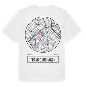 Främre Luthagen t-shirt – ekologisk bomull t-shirt från Pinshirt