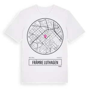 Främre Luthagen t-shirt – ekologisk bomull t-shirt från Pinshirt