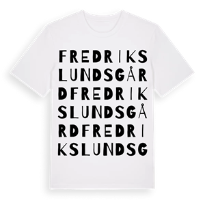 Fredrikslunds gård ordlek t-shirt – ekologisk bomull t-shirt från Pinshirt